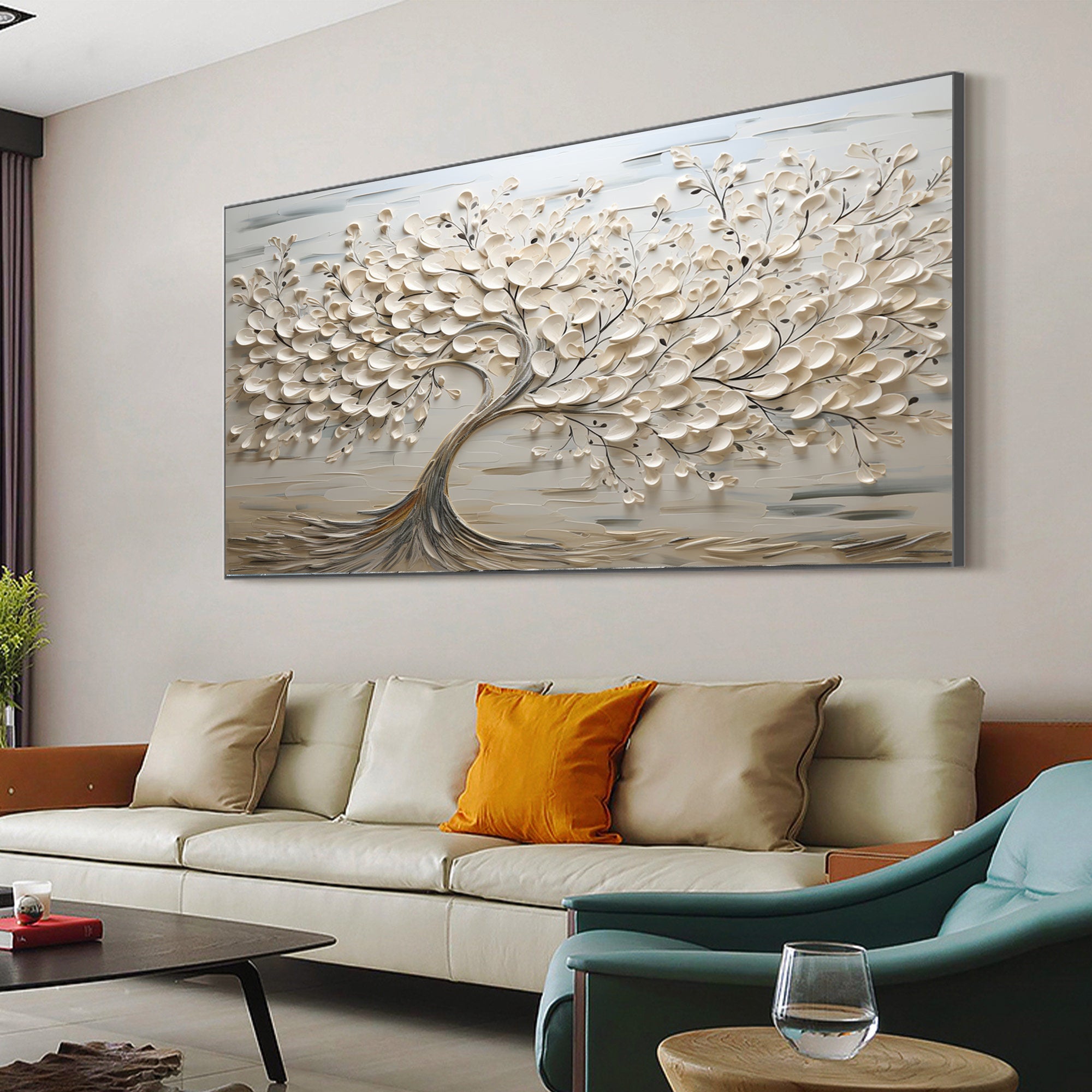 Heavy Texture Neutral Abstract Wall Art CZ0060 - Viral Wall Art